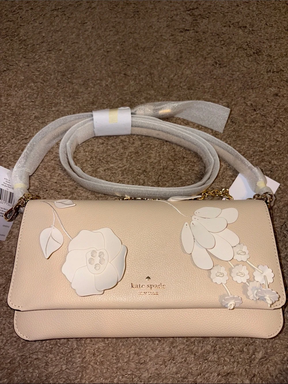 NWT-Kate Spade-SET-Ivy Floral Crossbody & Keyring Card Holder-Milk Glass-$558 - Picture 9 of 15